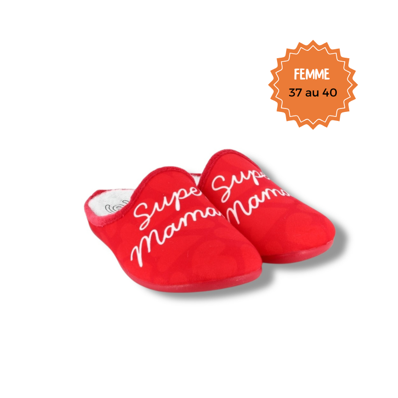 Pantoufles humoristiques maman "Super Maman" - Pant'ouf