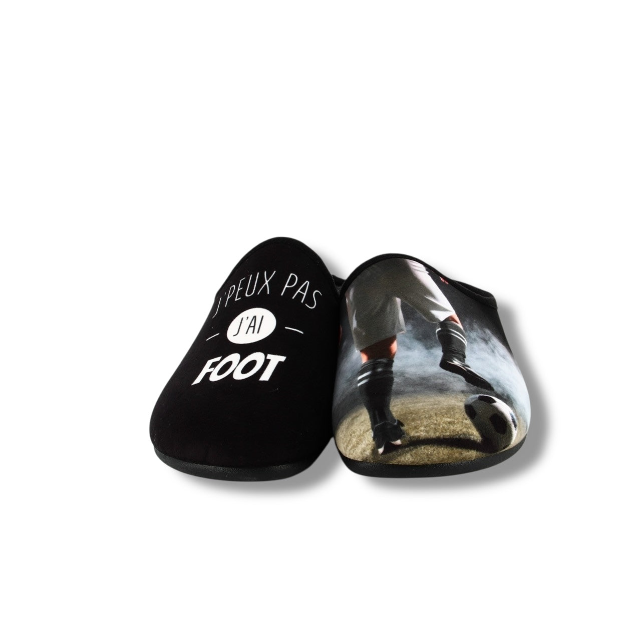 Pantoufles humoristiques « J'peux pas, j'ai foot »