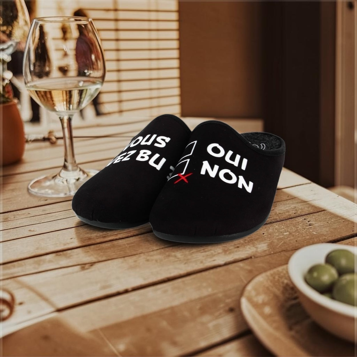 Pantoufles humoristiques « Vous avez bu ? »